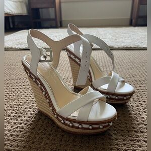Jessica Simpson White Espadrille Wedges
